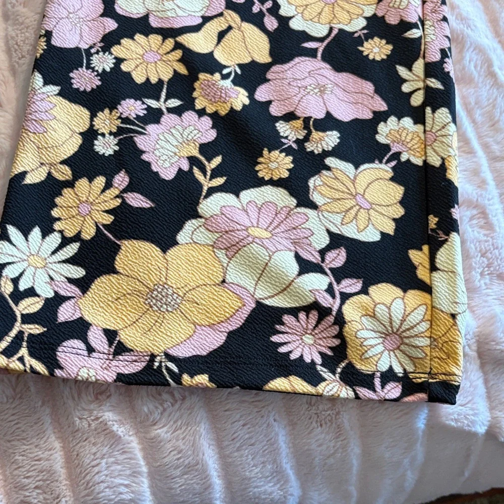 Emerald Sundae Black Floral Jumpsuit with Yellow & Pink Flowers - Picture 3 of 8